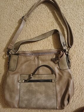 Taupe Multi-Strap Crossbody Tote Bag